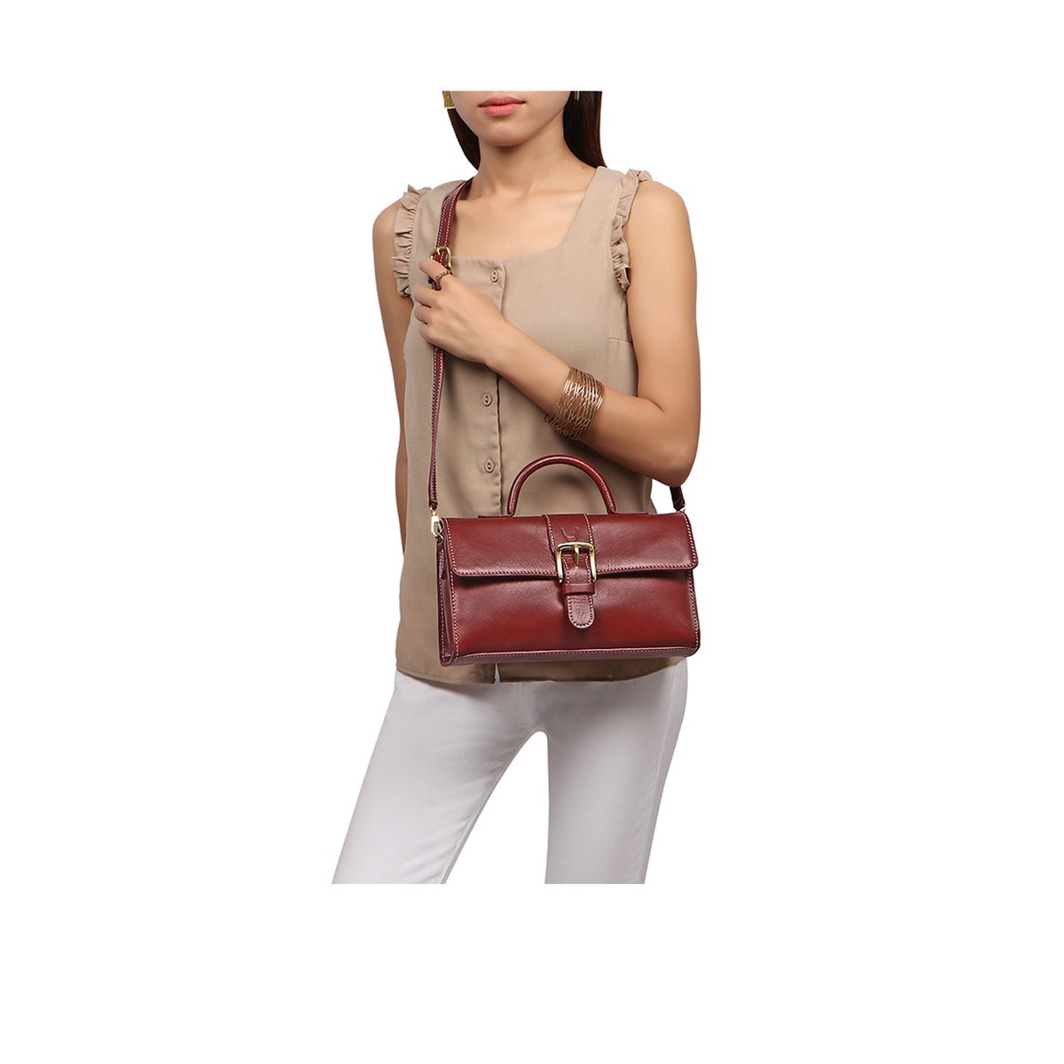 Malina 06 Red Leather Crossbody