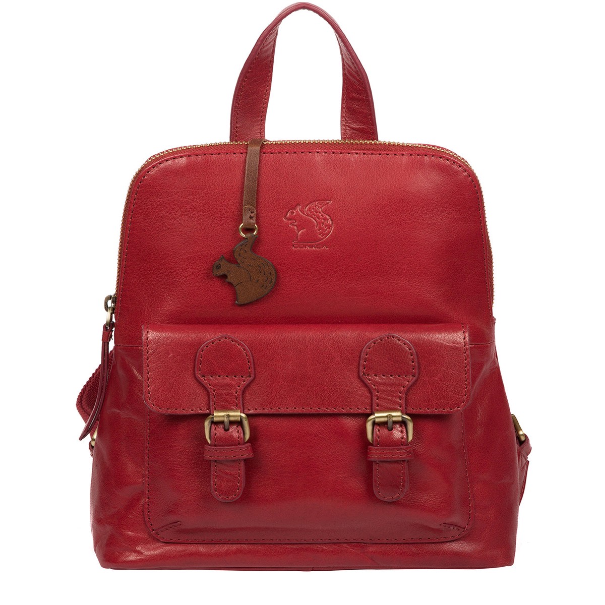 'Kendal' Chilli Pepper Leather Backpack