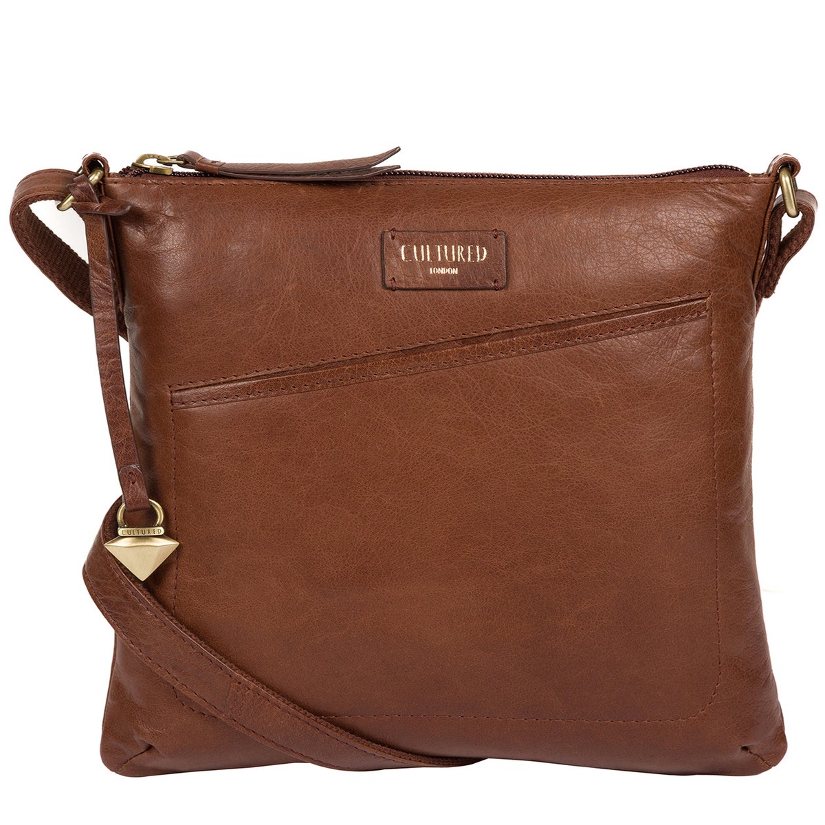 'Gainford' Conker Brown Leather Cross-Body Bag