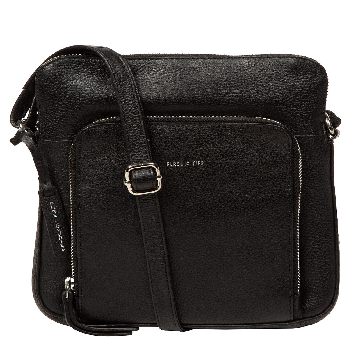 'Aisling' Black Leather Cross Body Bag