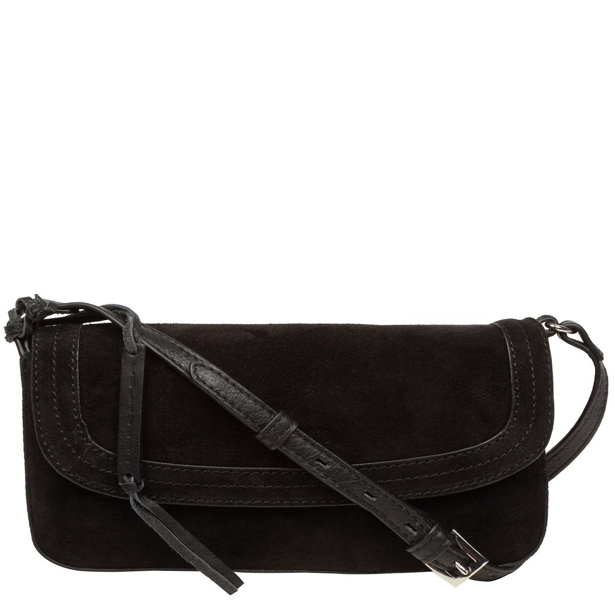 'Ashe' Black Suede Mini Cross Body Bag