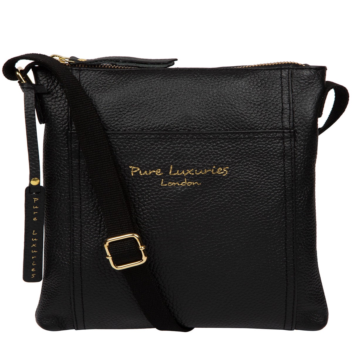'Belinda' Black Leather Cross Body Bag