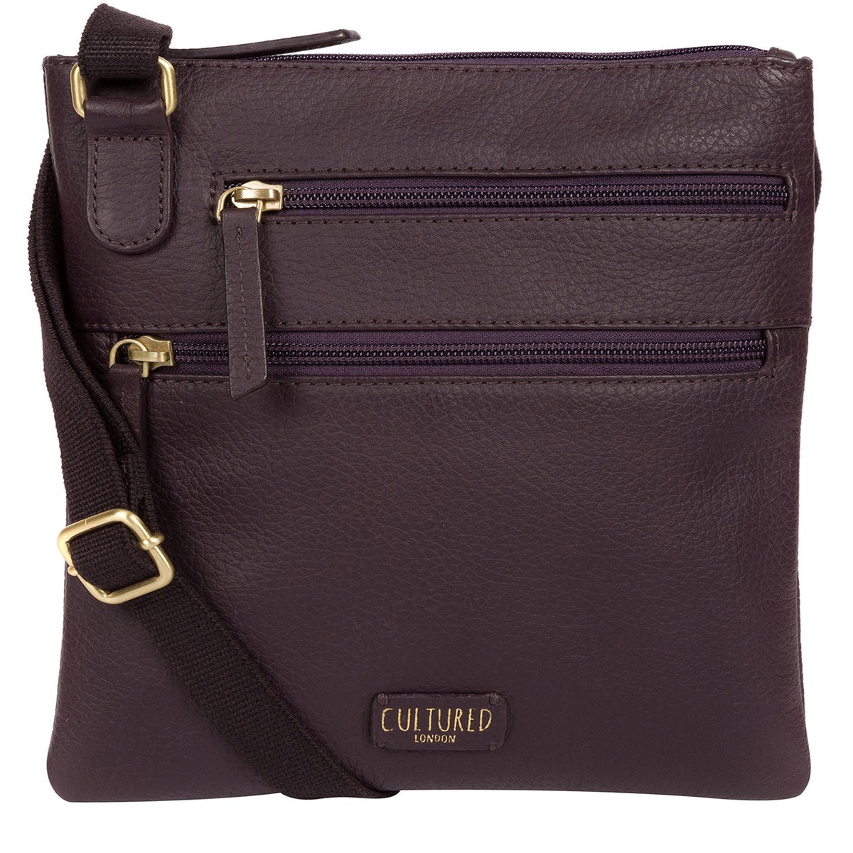 'Heloise' Plum Leather Small Cross Body Bag