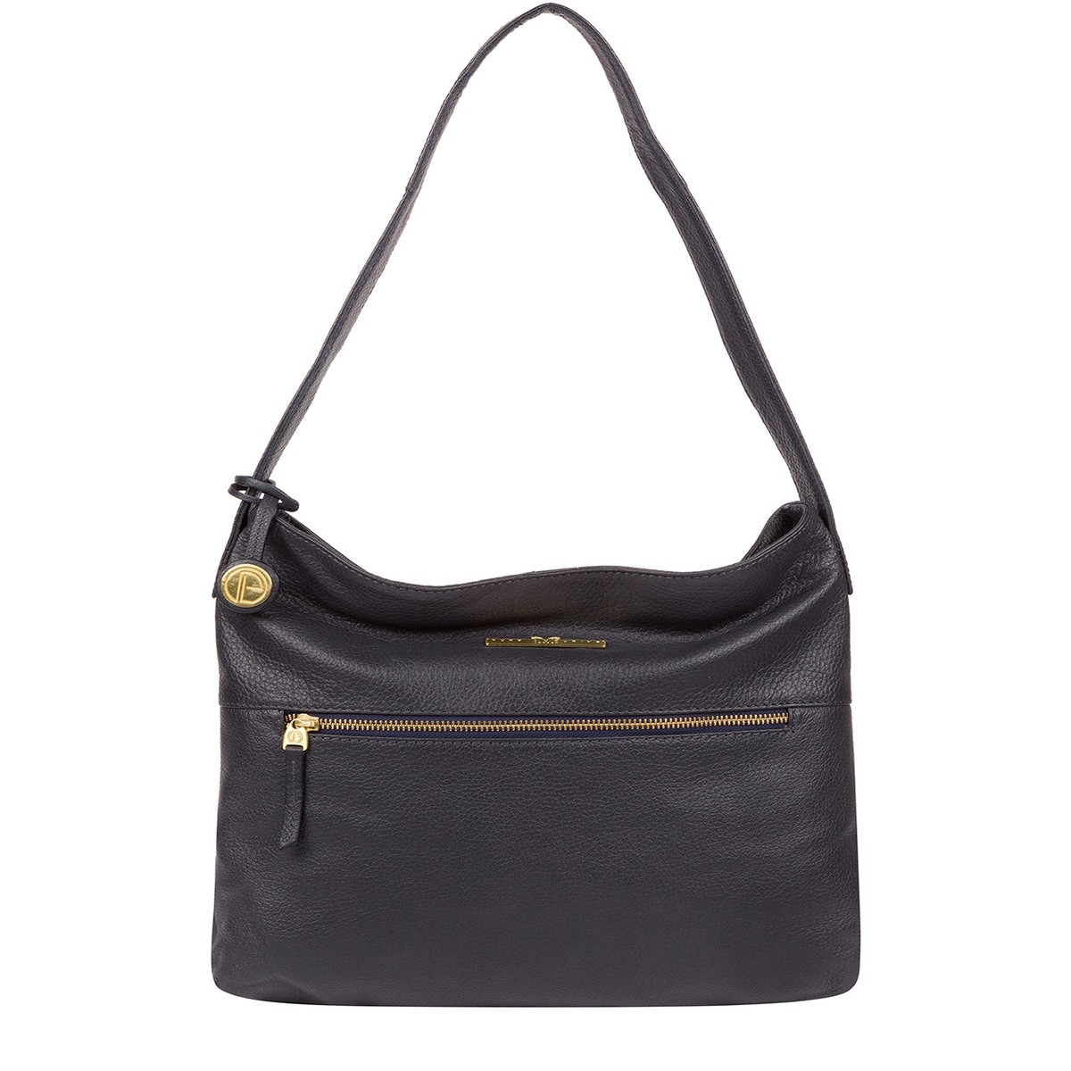 'Barbara' Midnight Blue Leather Shoulder Bag