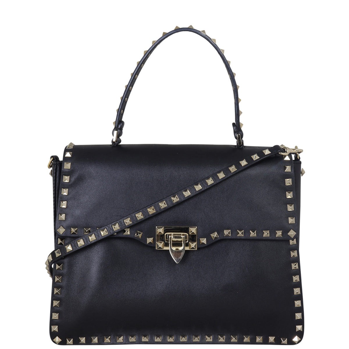 Valentino Vitello Rockstud Flap Bag