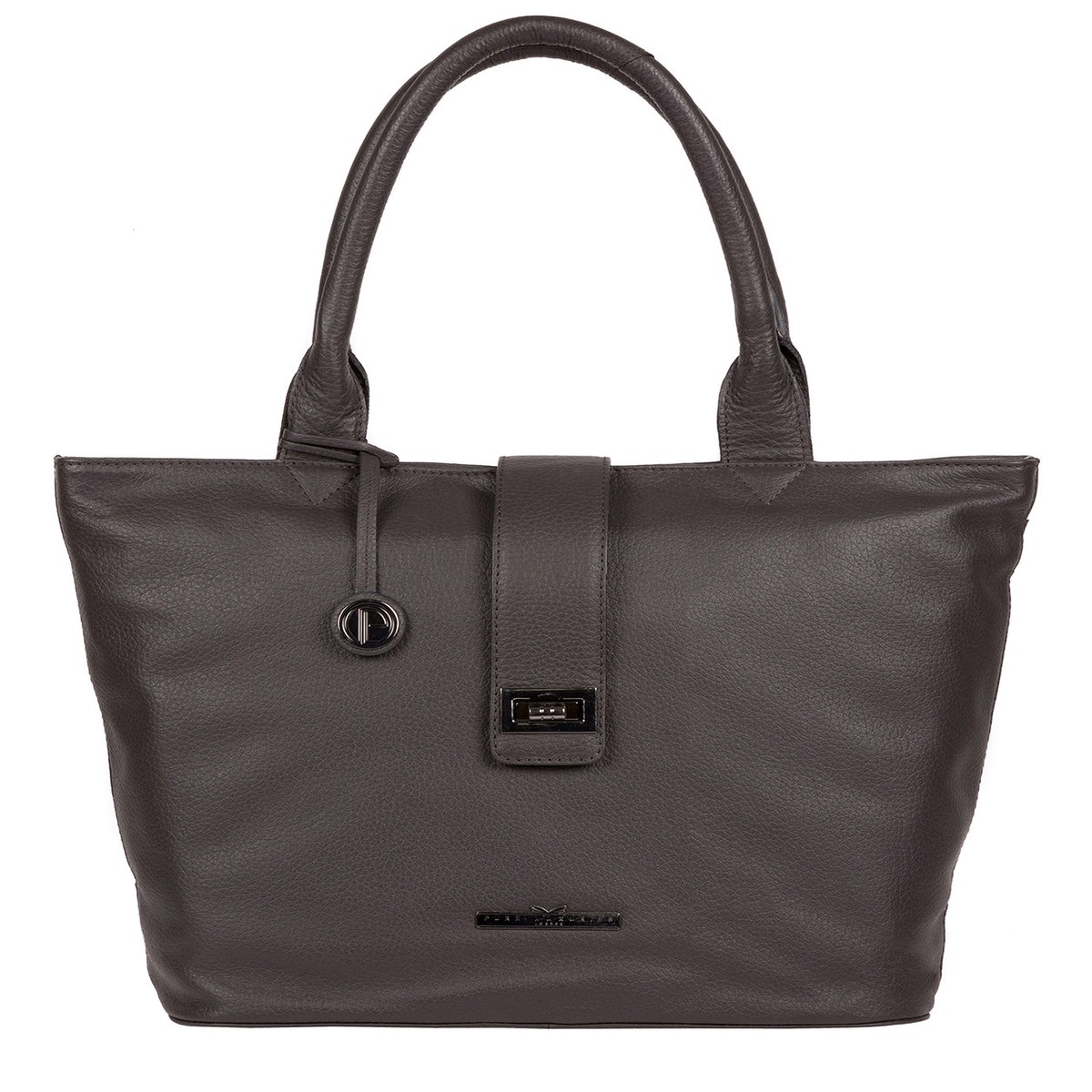 'Ida' Slate Leather Tote Bag