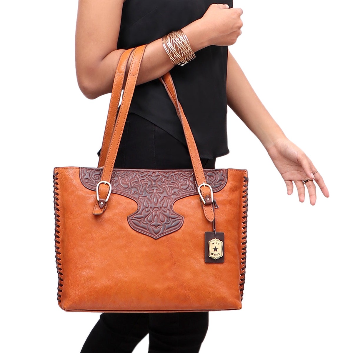 Sally Scull 01 Tan Leather Tote Bag