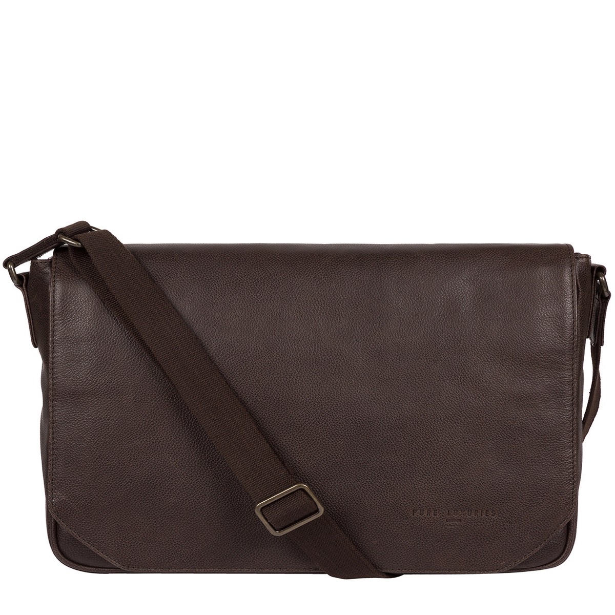'Eiger' Cocoa Leather Messenger Bag