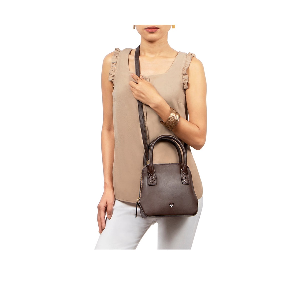 Mandy 02 Brown Leather Crossbody