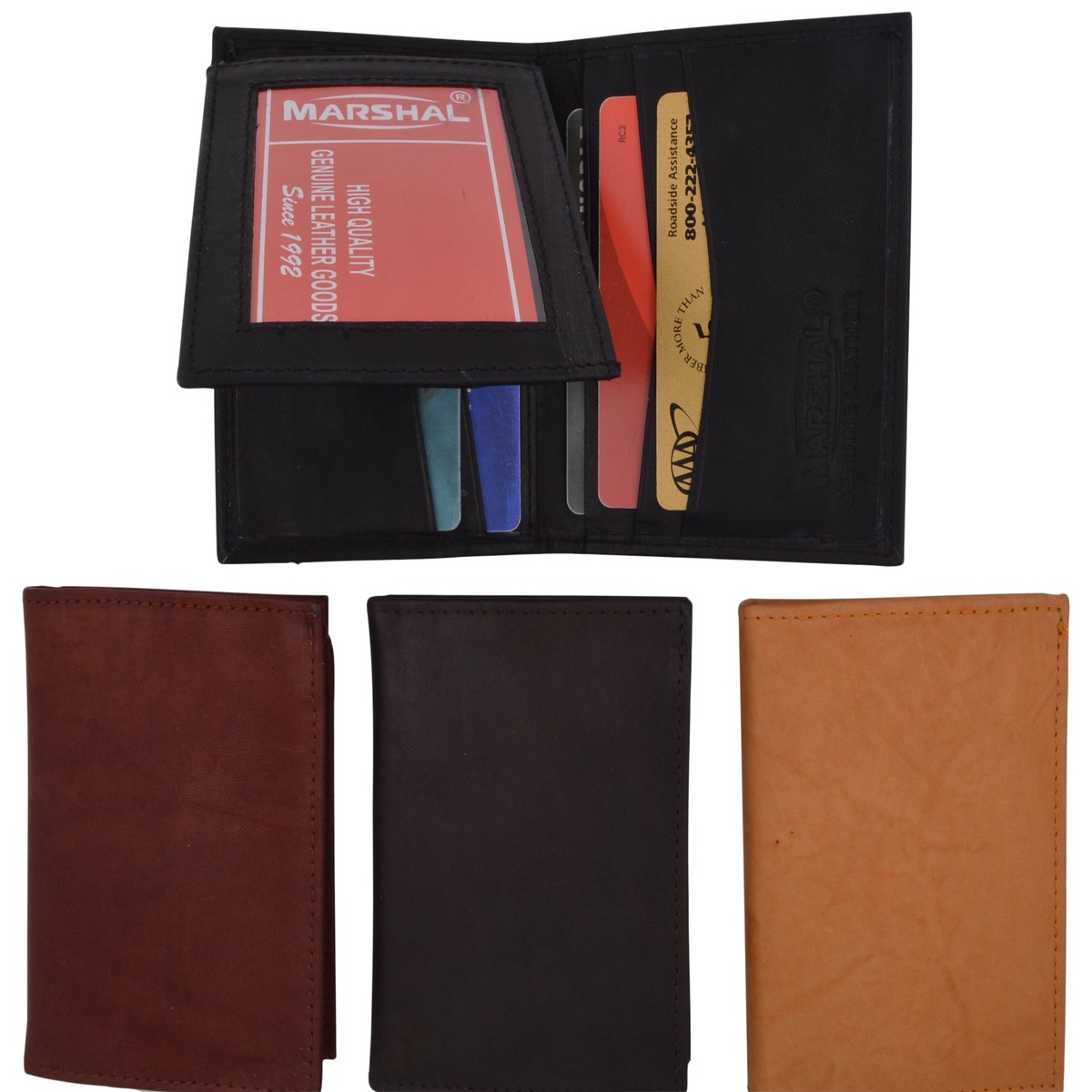 Cowhide Leather Slim L Shape ID Card Holder Bifold Wallet 1309 CF
