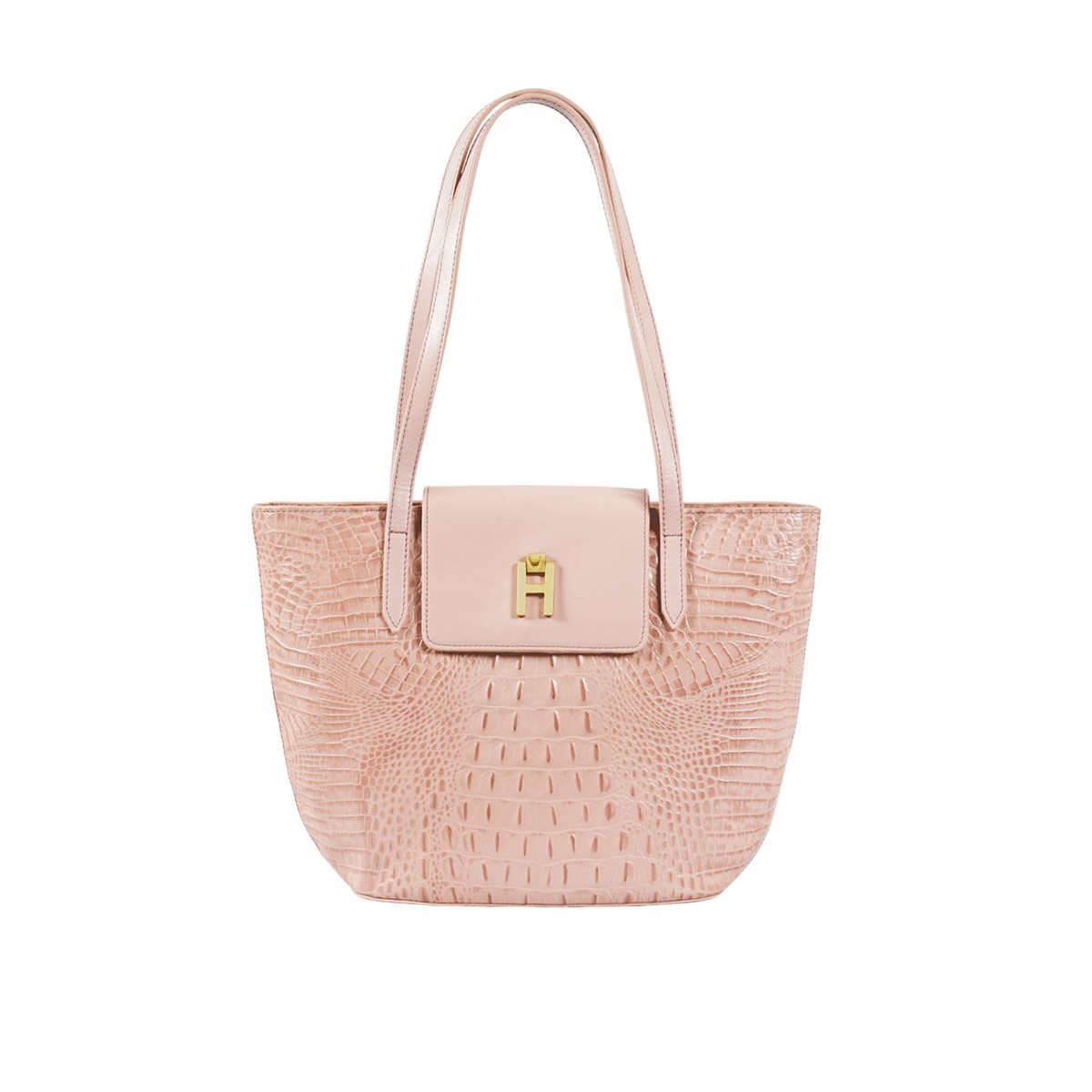 Peru 03 Pink Leather Tote Bag