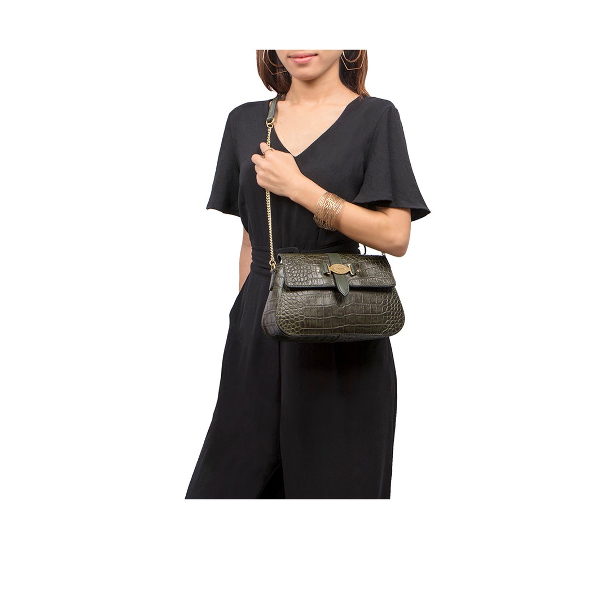 Santiago 01 Green Leather Sling Bag