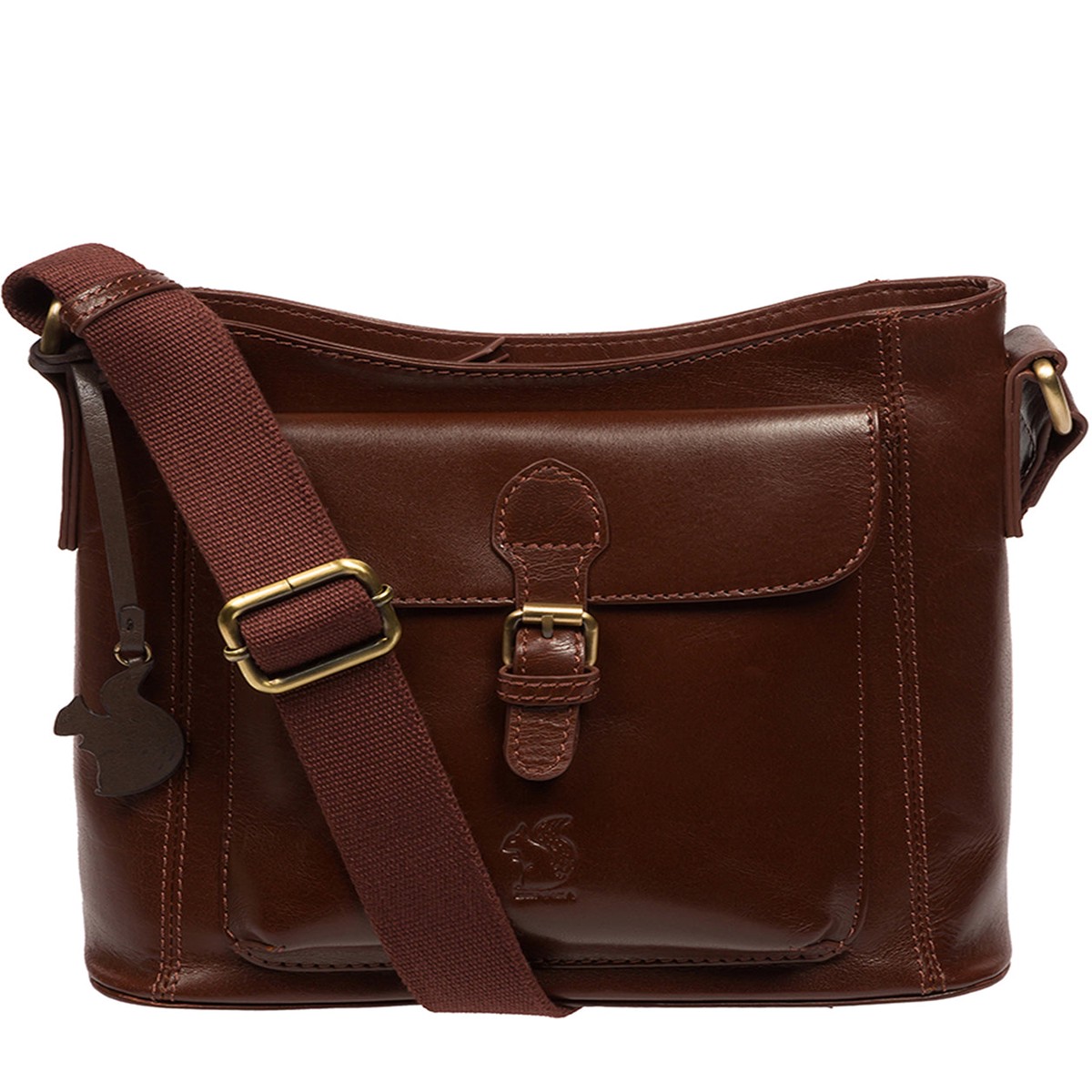 'Carla' Conker Brown Leather Cross Body Bag