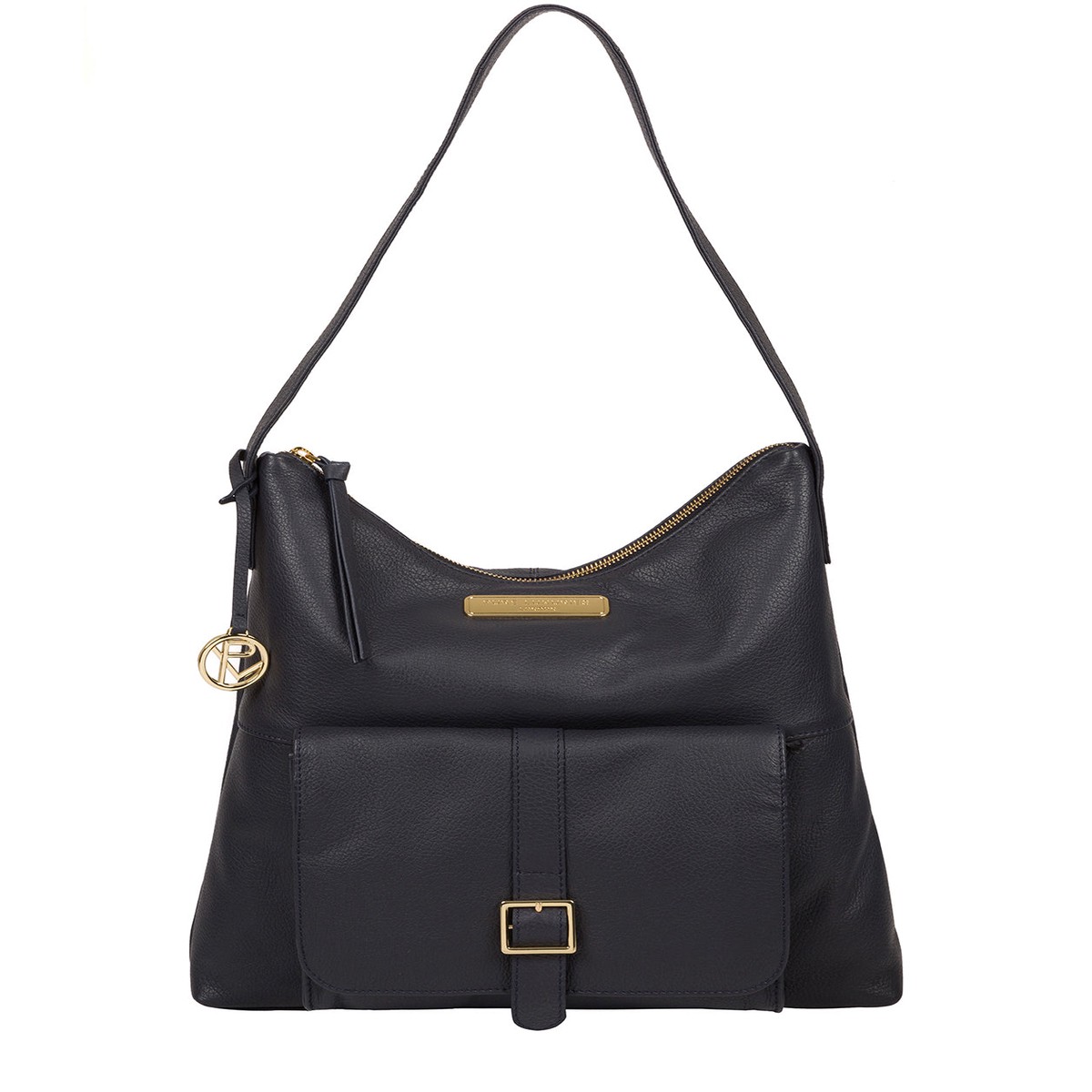 'Imogen' Navy Leather Shoulder Bag