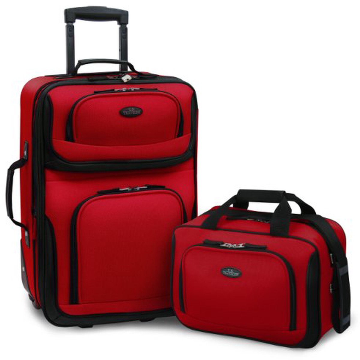 U.S. Traveler Rio 2-Piece Expandable Carry-On Luggage Set In Red