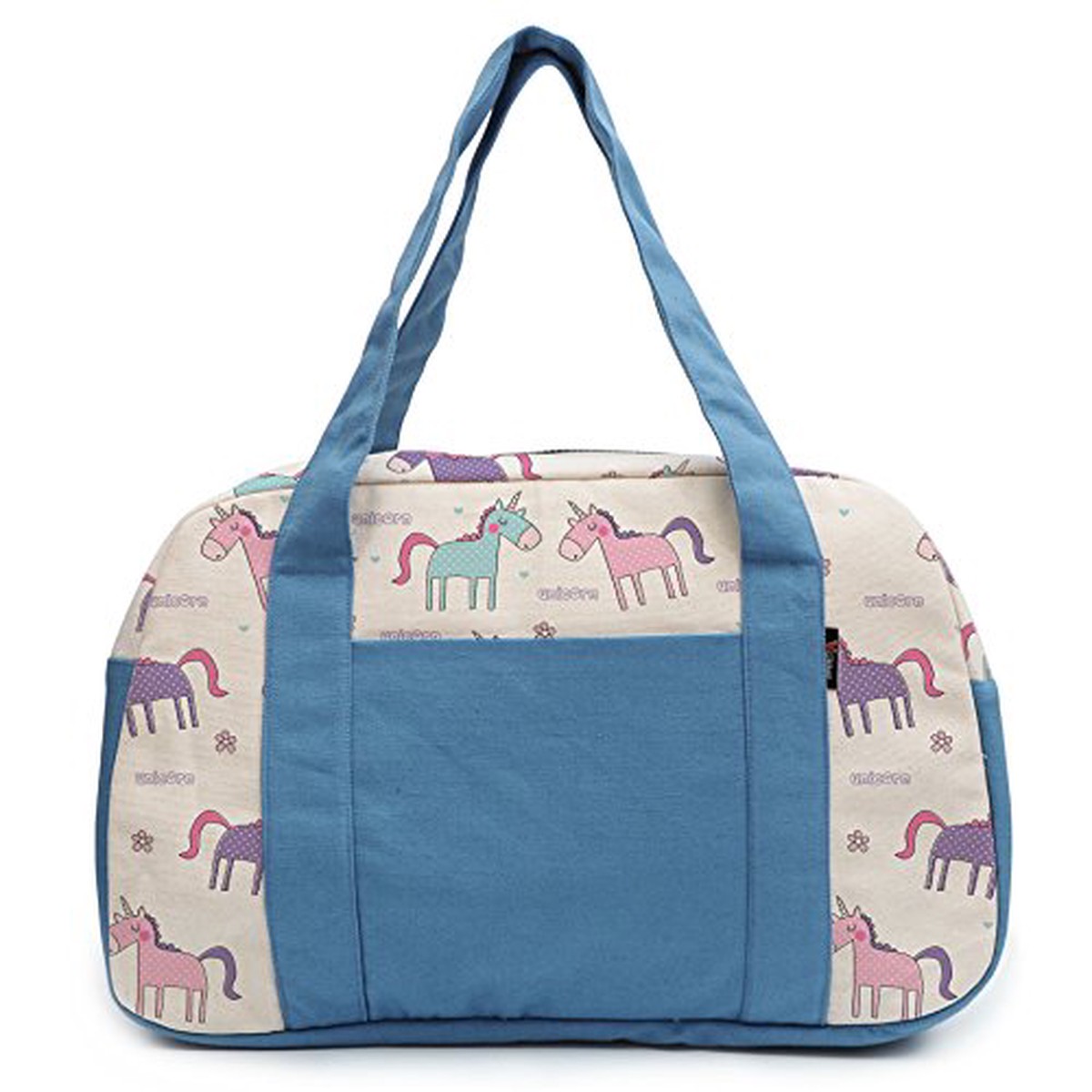 Women'S Seamless Cute Unicorn Pattern Printed Canvas Duffel Travel Bags Was_19