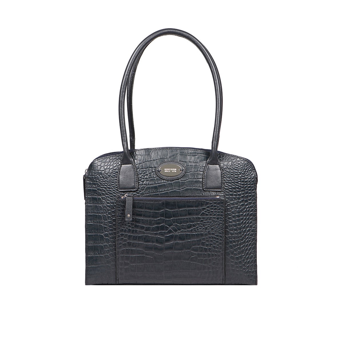 Calama 01 Blue Leather Tote Bag