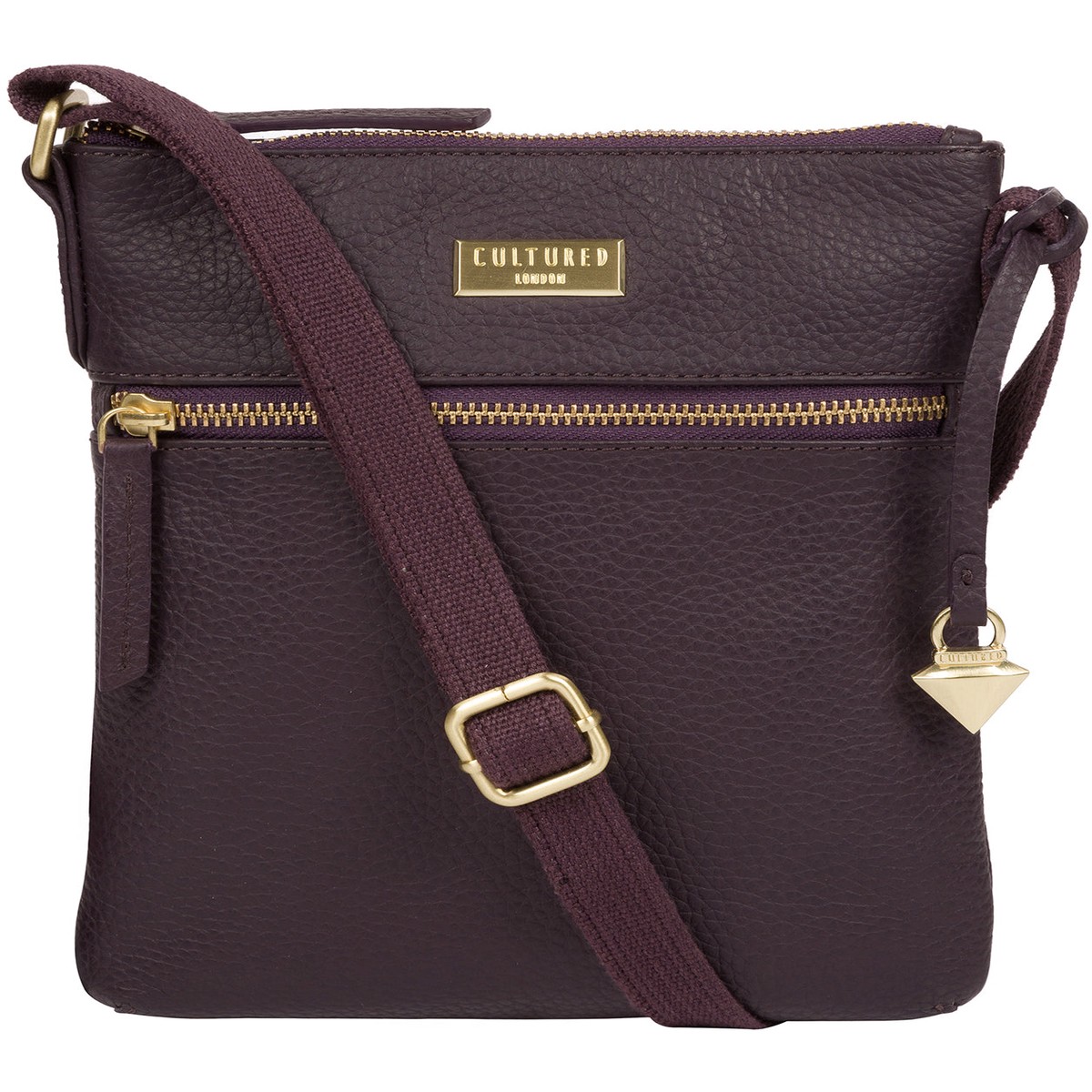'Helga' Fig Leather Cross Body Bag